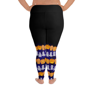Ghosts and Pumpkins Plus Size Leggings